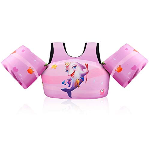 Toddler Floats with Shoulder Harness Arm Wings for 2,3,4,5,6,7 Years Old Baby Children Sea Beach Pool Chriffer Kids Swim Vest for 30-50 Pounds Boys and Girls